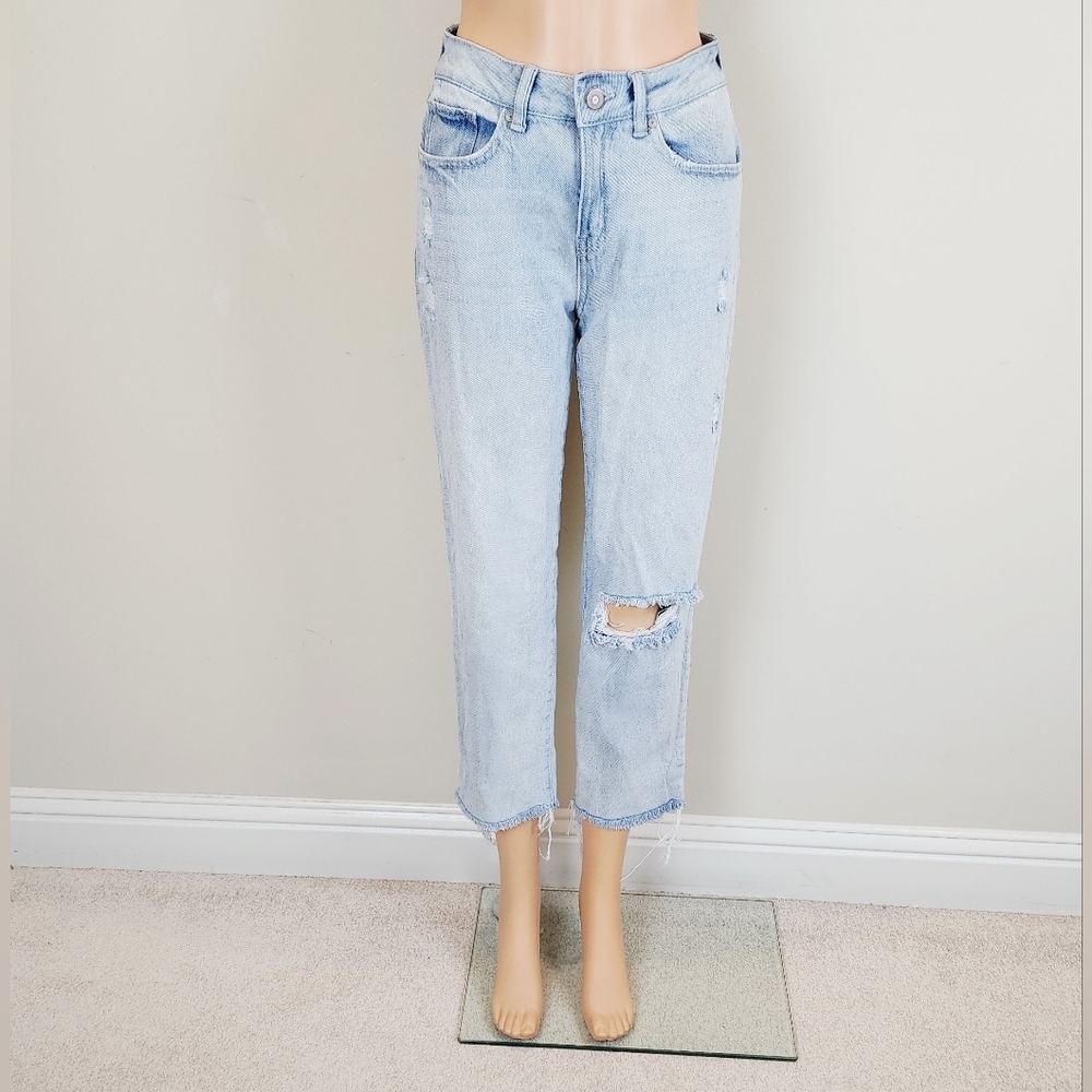 Sincerely Jules Rip Raw Hem Cropped Jeans Pants